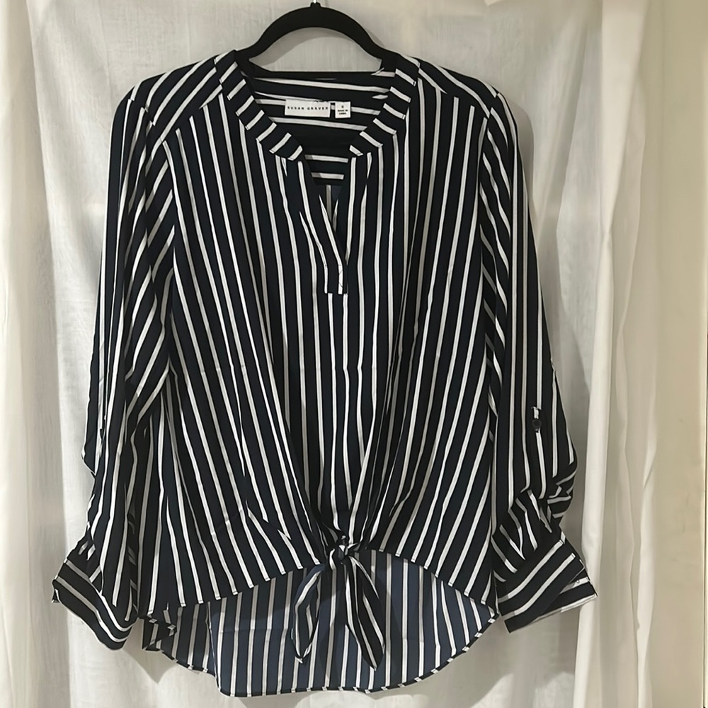 Susan Graver Size 6 Striped Blouse